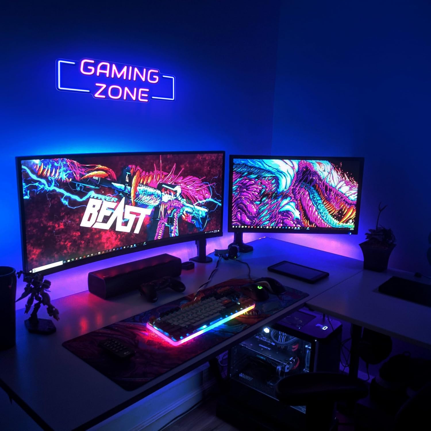 Gaming Zone Neon Sign USB LED  - Esports Gaming Bar review and price