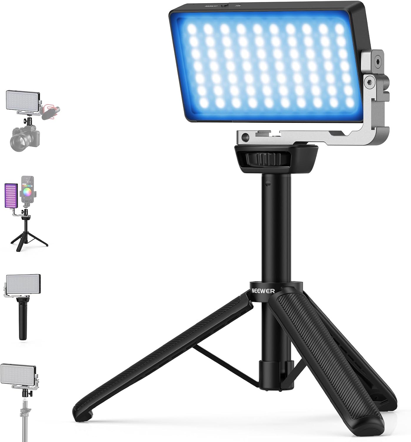 NEEWER 12W RGB Video Light On  - Led Light Panel Stream review and price